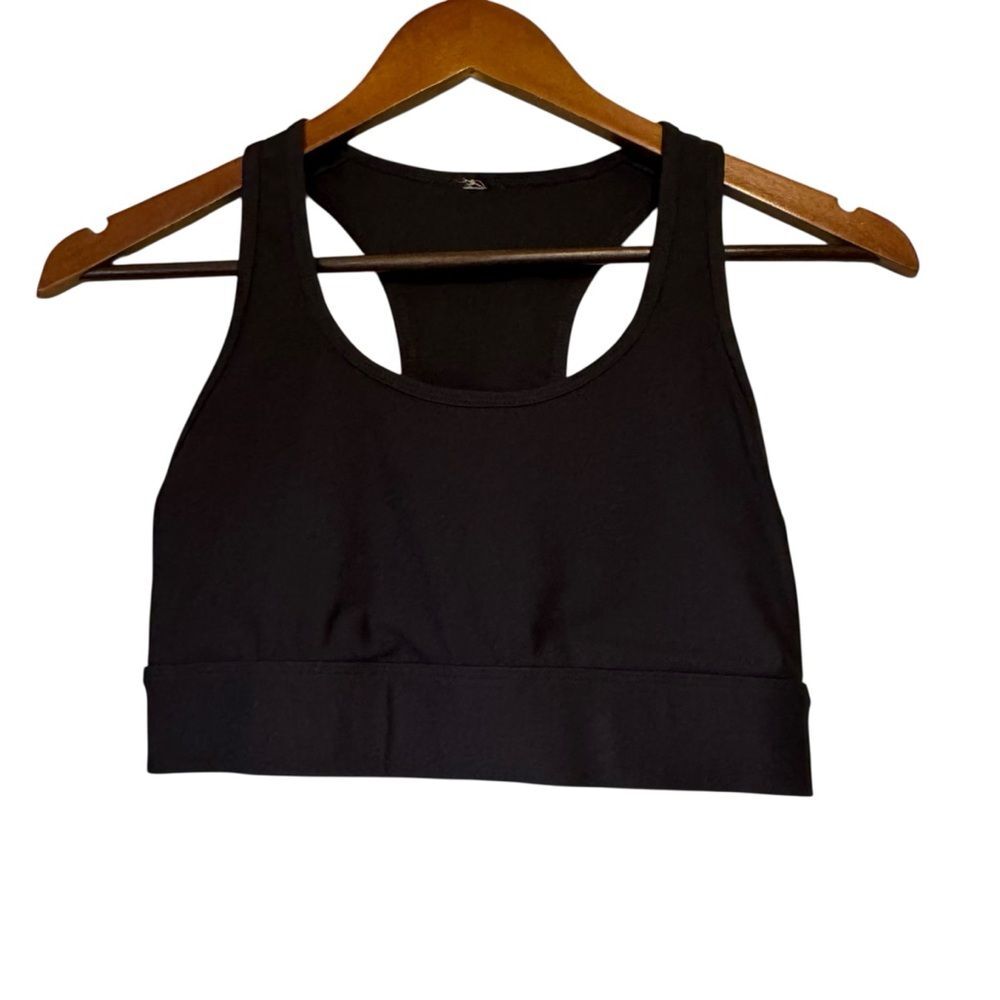 Fabletics Black Racerback Sports Bra with Medium Support